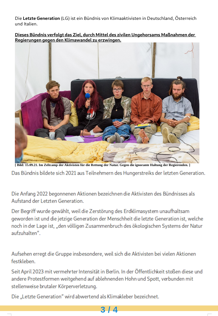 Klimakleber!! Japp! Mehr davon!