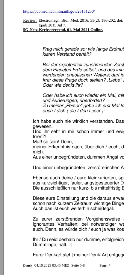 Krebs durch 5G-Strahlung