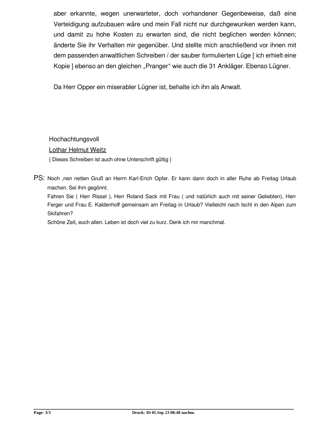 Schauprozeß am Landgericht Koblenz. Seite 3 von drei.